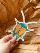 Watercolor Bug, Paper Sticker, 5in, HappiHippiShop, vibrant unique, freeshipping